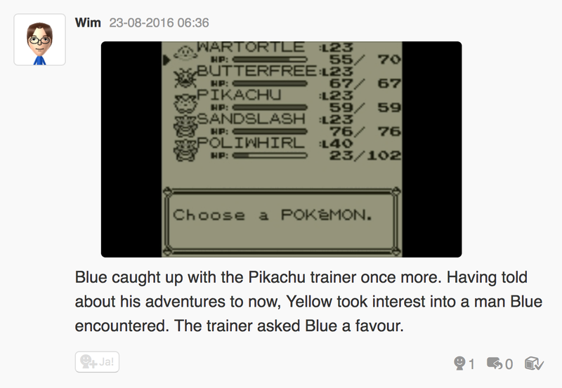Illustration for article titled Let's play Pokemon Blue, Miiverse style part 4